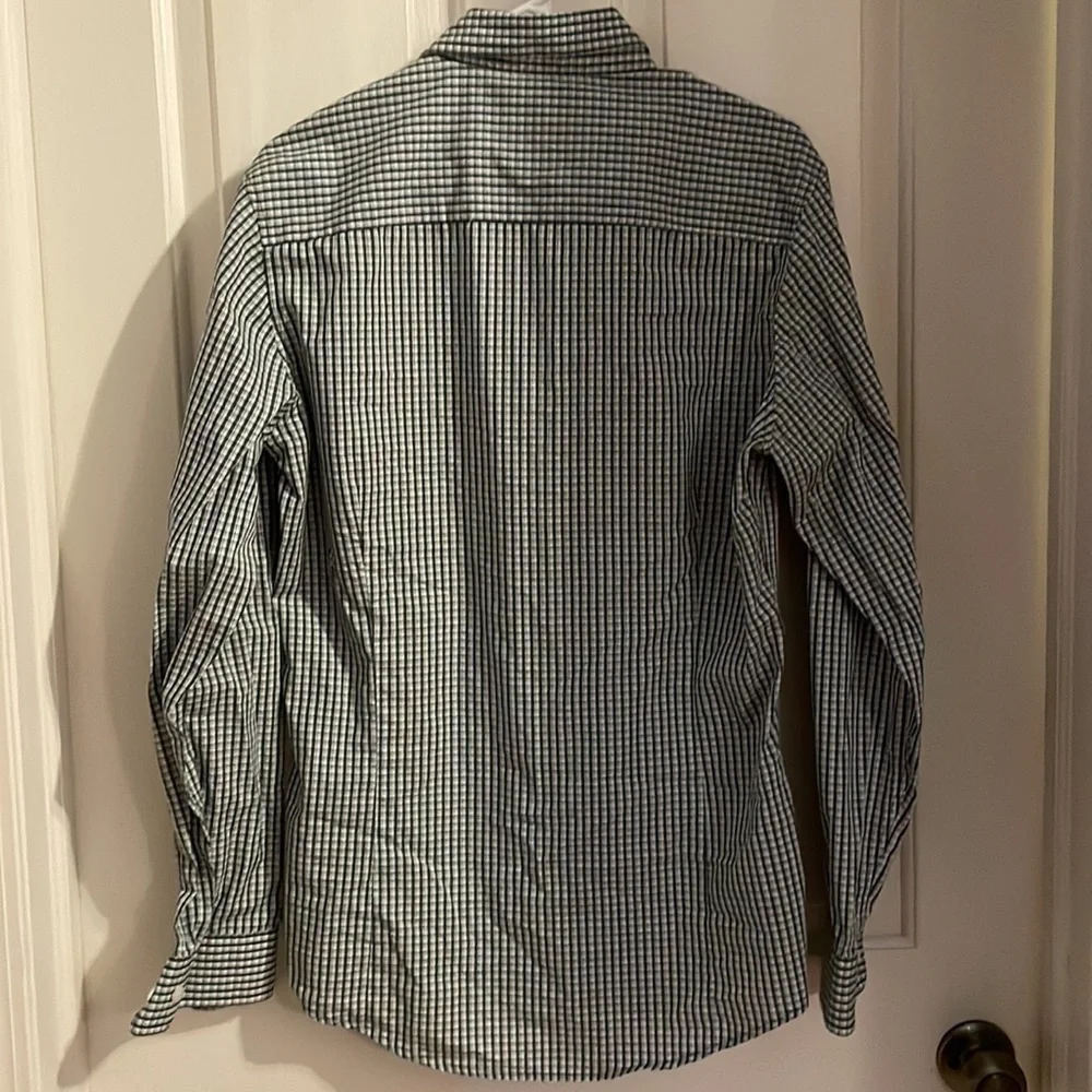 MSU Men’s size medium button down dress shirt plaid Antigua